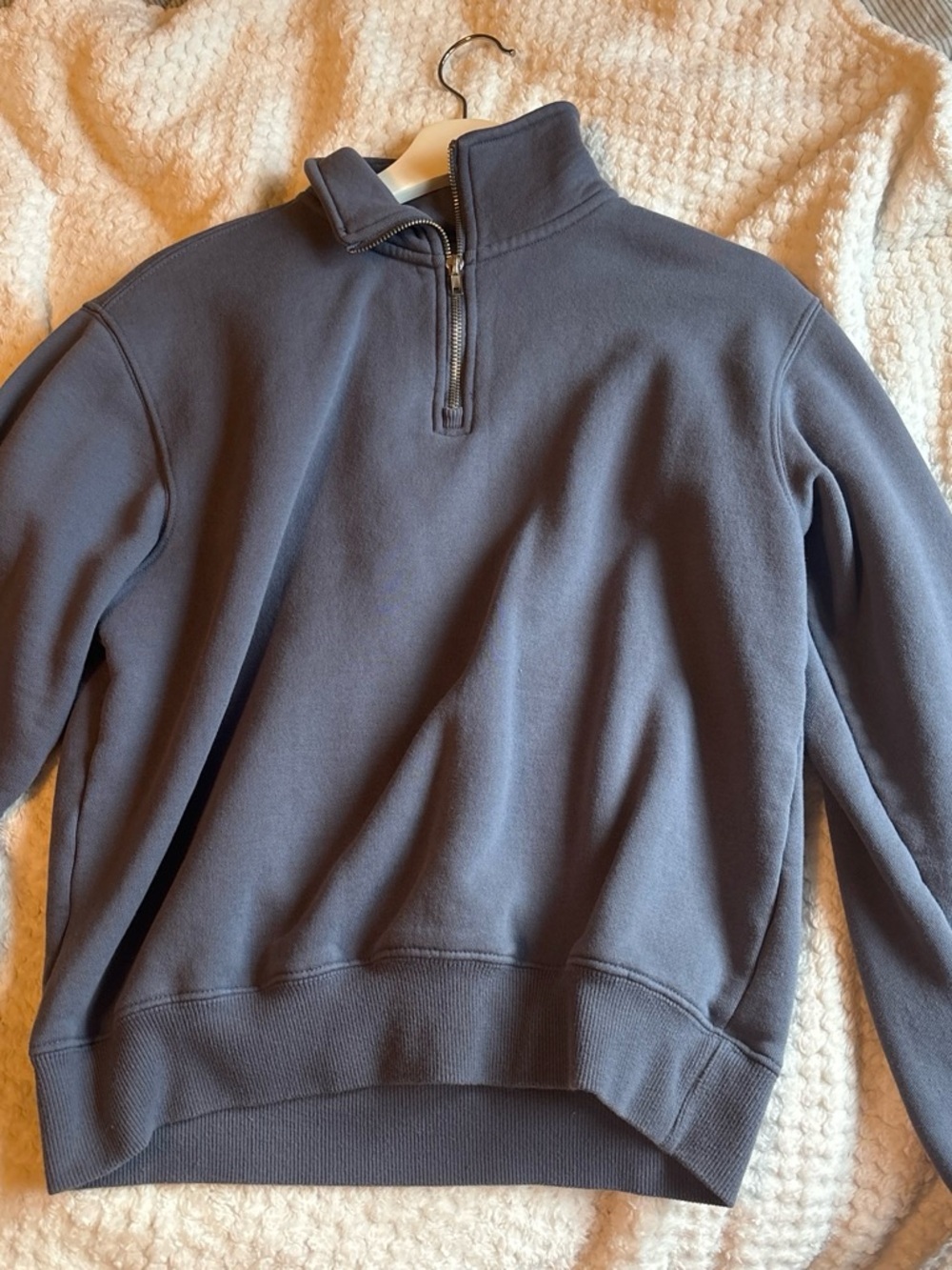 Half-Zip Pullover Sweater in Slate Blue